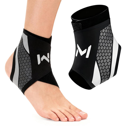 Sprunggelenkbandage & Knöchelbandage, Einstellbare Und Flexible Fußgelenk Bandage Für Sport, Fußball, Laufen - Verstellbare Kompressionsmanschette Mit Gummizug Gegen Umknicken Unisex (1-Schwarz)